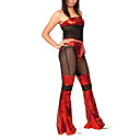 Sexy Red Shiny Metallic Female Leotard