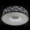 40W Elegant Round Flush Mount Light with Sculptured Stainless Steel Shade in Floral Design(T6 Light Tube)