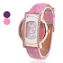 Modello lettera PU zircone analogico al quarzo orologio da polso da donna (colori assortiti)
