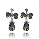 Élégantes en alliage d'oreilles zircon (plus de couleurs) (longueur * largeur 17mm * 30mm)