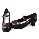 Handmade Brown PU Leather 6.3cm High Heel School Lolita Shoes