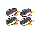 4 PCS 10 Meters (or 33 Feet) BNC Video and Power 12V DC Integrated Cable
