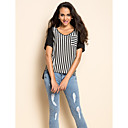 TS Stripes Asymmetric Hem Blouse