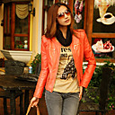 Long Sleeve Collarless PU Casual/Party Jacket