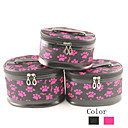 3PCS Cosmetic Makeup Pouch Portable Case Bag Set with Mirrors Cartoon Footprint(Assorted Colors)
