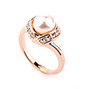 CZ charme zircon et anneaux d'alliage plaqué or 18K (Largeur de surface: 15 mm)
