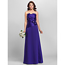 A-line Spaghetti Straps Floor-length Satin Bridesmaid Dress