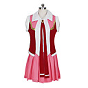 Nettes Mädchen roten Weste und rosa Rock Schuluniform