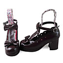 Handmade Chocolata PU Leather 6.3cm High Heel School Lolita Shoes