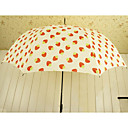 Qute Strawberry Print Umbrella Med Nylon Og Chrome Ferdig Stand (lukket lengde: 80cm)