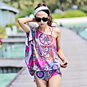 Bunte Print Bikini mit Ein-Schulter Coverup