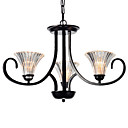 120W Nature-Inspired Minimalist Modern Chandelier mit 3 Leuchten und Glas Floral Shades