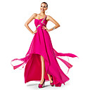 Mantel / Spalte einer Schulter asymmetrisch / Watteau Zug Chiffon Abendkleid