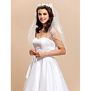 2-tier gomito lunghezza velo da sposa con Hoop floreale