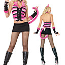 Sexy and Cute Pink and Black Stripes Polyester Kitten Costume (5 Pieces)