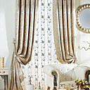 (Dos paneles) flores de imitación de seda jacquard cortinas tradicionales de ahorro de energía