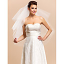 4 Layers Elbow Wedding Bridal Veil With Cut Edge