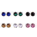 Kleurrijke Alloy Crystal Oorringen Set (6 paar per Set)