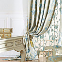 (Dos paneles) nobles de imitación de seda jacquard florales tradicionales cortinas de ahorro de energía