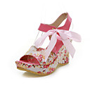 Fashion PU And Satin Wedge Heel Sandals With Bowknot Party / Evening Shoes(More Colors)