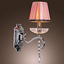 Luz moderna de la pared de 40W con lámpara de brazo de funciones y pantalla de tela plisada