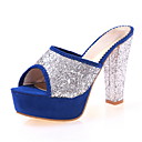 Suede Sequin Chunky Heel Peep Toe Slippers Party / Evening Shoes(More Colors)