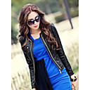 Long Sleeve Collarless PU Casual/Party Jacket