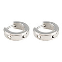 Zircon-Studded Frosting Stainless Steel Earring