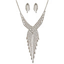 Alta Qualidade Liga Checa Rhinestones Set jóias, incluindo colar e brincos