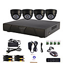 4-Kanal Home and Office DIY CCTV DVR-System (P2P Online, 4 Indoor-Dome-Kamera)