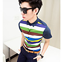 Men's Colorful Stripes Cotton Short Shirt