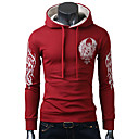 Man's Cotton Contrast Color Printing Hoodie with Cap(Assorted Colors)