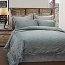 3PCS Blue Lace Cotton Duvet Cover Set