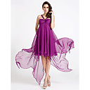 a-line Riemen asymmetrische Chiffon Cocktailkleid