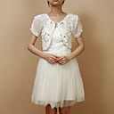 Bela manga curta Lace Evening / envoltório / Jaqueta Casual com strass
