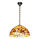 120W con estilo Tiffany luz pendiente con coloridos Naturaleza Material de Shell Shade Integrado