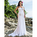 Mantel / Spalte Schatz Gericht Zug Chiffon Brautkleid