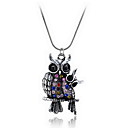 Fashion Multi-Color Mother and Baby Owls Pendant Necklace
