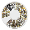 240PCS Nail Art Golden Mixed Rivet Shapes Acrylic Rhinestone