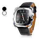 Mannen pols stijl pu analoge quartz horloge (verschillende kleuren)