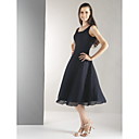A-line Straps Knee-length Chiffon Bridesmaid/ Wedding Party Dress