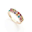 Ouro / Platinum elegante chapeado com o anel de cristal mais cores