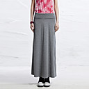 CuttingTime Gray minimalista gasa falda maxi larga
