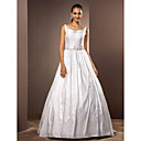 Ball Gown Scoop Floor-length Taffeta Wedding Dress